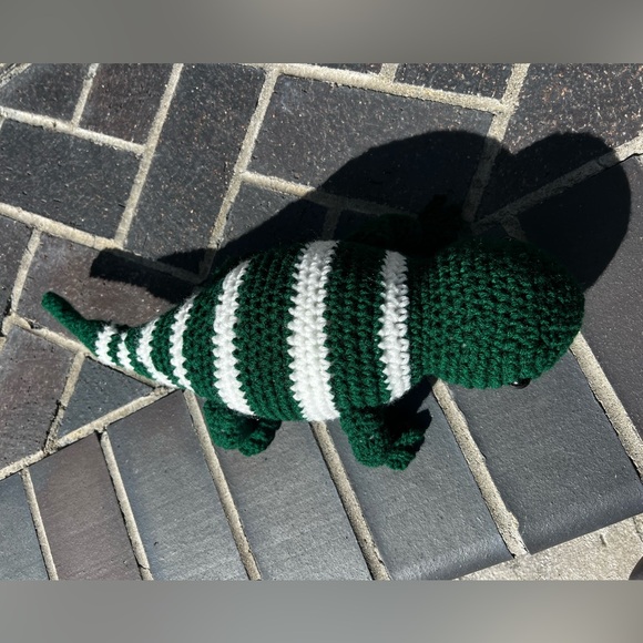 Hand Crocheted Iggy the Green & White Iguana Stuffed Animal Plushie! - Picture 6 of 16
